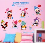 BIBITIME Kindergarten Classroom Nursery Cartoon Saying Quotes Happy Penguin Wall Decals Stickers Bedroom Kids Room Decor,DIY size 40x60 xh1059 - Image 3