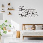Live Every Moment, Laugh Every Day, Love Beyond Words, Wall Decal Motivational Sticker, Family Inspirational Wall - Image 2