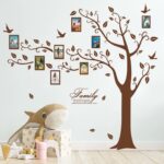 Large Family Photo Tree Wall Sticker 3D Peel and Stick Vinyl Photo Frame Tree Wall Decals Removable Quotes Leaf and Birds Wall Decor for Home Kids Bedroom - Image 3