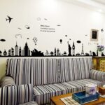 City Scene Eiffel Tower Statue of Liberty Wall Stickers, Living Room, Bedroom, Removable Wall Stickers, Wall Pictures 9214  60x90