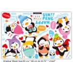 BIBITIME Kindergarten Classroom Nursery Cartoon Saying Quotes Happy Penguin Wall Decals Stickers Bedroom Kids Room Decor,DIY size 40x60 xh1059 - Image 6