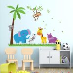 Elephants And Monkey Self  Wall Sticker SK9039 - Image 2