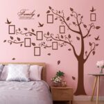 Large Family Photo Tree Wall Sticker 3D Peel and Stick Vinyl Photo Frame Tree Wall Decals Removable Quotes Leaf and Birds Wall Decor for Home Kids Bedroom - Image 6
