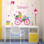 fashionbeautybuy Bike Flower Kite Wall Sticker Decal Home Decor PVC Murals Wallpaper House Art Picture Living Room Adult Senior Teen Kids Baby Bedroom Decoration size 50x70 xls7199 - Image 4