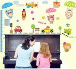 docooler Cartoon Cute Parachute Height Scale Measurement DIY Wall Wallpaper Stickers Art Decor Mural Kid's Child Room Decal size (70x50cm) xy8101 - Image 5