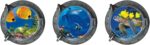 DNVEN Porthole Wall Decals Tropical Fishes Stickers 3D Under the Sea Ocean World Shark Sea Turtles Window View Faux Submarine Removable Murals for Bedrooms Boys Room Decor 13 inches x 13 inches x 3pcs - Image 2