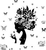 Wall Decal Sticker On The Removable Stickers Black Rose Girl Mural Paster Kids Rooms DM5700018 - Image 3