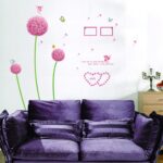 Indian Royals Pink Dendelion Flower Design Self Adhesive PVC Vinyl Wall Sticker size 45x60 ay6006b - Image 2