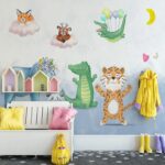 Custom Mural Wallpaper 3D Cartoon Cute Animal Watercolor Mural Children's Room Background Wall size 50x70 sk7153 - Image 2