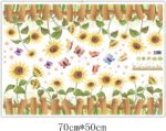 Removable Cartoon Animal Wall Stickers with Butterflies and Flowers, PVC Home Decor Wall Decals for Babies, Kids, Girls, Kitchen Decor, Posters (Sunflower Butterfly Fence) size 50x70 xls7178 - Image 6