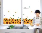 JAAMSO ROYALS Sun Flower wall stickers for living room flowers, floral wall stickers, flower sticker, nature wall stickers, garden stickers for walls of home, wall stickers flower design size (50CM X 70CM) sk7109 - Image 3