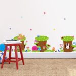 Happy Rabbit Owl Ant Bird Stump Wall Art Decals Decor Peel and Stick Removable Sticker for Children's Room size 60x90 nc016 - Image 3