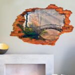 RANDWICK Broken Wall Bridge Scenery Pattern Room Decor 3D Wall Sticker Decal MJ8024gw - Image 2