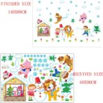 Winter Snow Animals Skiing Children Snowman Wall Stickers Kids Room Bedroom Kindergarten Removable Kids Playing Game Stickers - Image 7