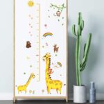 Growth Record Height Chart for Kids Children Growth Chart Wall Stickers Wall Stickers for Boys Girls Bedroom Nursery Wall Decor Cute Cartoon/Giraffe - Image 4