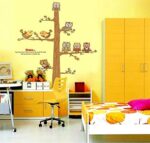 JAAMSO ROYALS Owl and Tree Natural Home Decoration Self Adhesive Wall Sticker size 60x90 ay9192 - Image 3