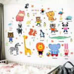 3D Cartoon Wall Sticker Animal Wall Stickers Kids Room Baby Bedroom Decoration Zoo English Letters Kindergarten Early Education Learning Sticker size 60x90 hm92025 - Image 2