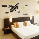 Wall Park Black Retro Aeroplane Removable Wall Stickers Ay6034 - Image 2