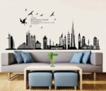 Dubai Buildings Wall Sticker Black Architectural Wall Paper PVC Removeable Wall Art Decor – Online Shopping Pakistan, Nail Art in Pakistan, Wall Stickers - Image 5