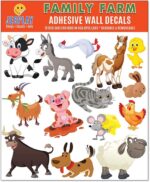 Family Farm Adhesive Wall Decals - Wall Décor Stickers for Kids & Toddlers Include Farm Animals, Pig, Rooster & More - Reusable Wall Decor for Bedroom, Living Room, Nursery, Classroom - Image 3