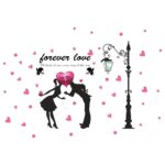 Forever Love Angel Cat Wall Sticker Romantic TV Background Home Decoration - Image 4