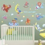 METH HM71012 CUTE BEAR SLEEP N PLANE GOODNIGHT WALLSTICKER WALL STIKER - Image 5