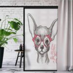 Lunarable Bow Bath Mat, Life is Better with a Chi Typographic Words and Sketched Chihuahua, Plush Bathroom Decor Mat with Non Slip Backing size 60x90 jm8388 - Image 3