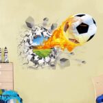 Ncs1473 Lifeupmall 3D Wall Stickers Decorator Removable Break Through The Wall Vinyl Murals Art Decals Kid's Favor Basketball Football Soccer car for Nursery Kids Room Bedroom (Football) - Image 4