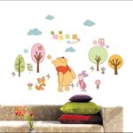 Jungle Theme Pooh Bear, Piglet, Cat and Owl Artistic Decal Wall Sticker for Kids Room abc 1021 60x90cm - Image 2
