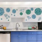 Blue & Green Floral Mandalas Wall Stickers or Cabinets Decal Set - Image 3