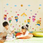 Animal Go to School Wall Stickers Removable Wall Decals Home Decor PVC Art Mural Baby Boys Girls Kids Bedroom Kitchen Decoration Wall Stickers Posters size 50x70 xls7157