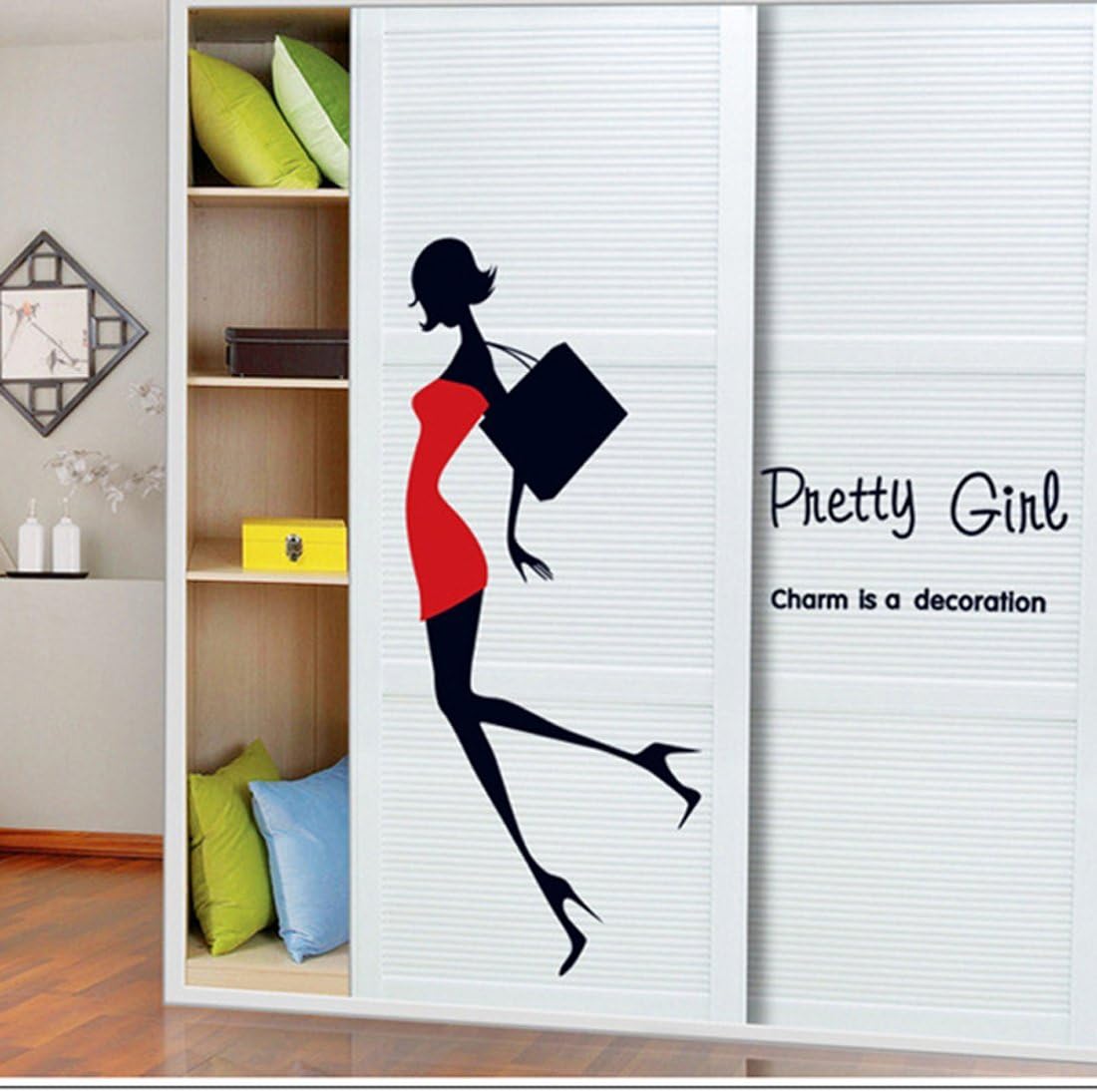 71W0pOPteLL._AC_SL1100_bde6190c-e416-46c0-b772-9f37bc4844c1 Wall Sticker Pretty Girl Miniskirt Heels Shoulder Bag Ay7080 - Image 1