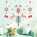 Merry Christmas Bird Deer Wall Sticker Home Decal Removable PVC Murals Wallpaper Girls Boys Kids Baby Nursery Bedroom Living Room Bathroom Kitchen Window Playroom Decor - Image 2