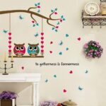 Hm31001 Wall Sticker Decoration Wall Decor Wallpaper Sticker Goods Wall Rental Room OK Owl Butterfly Butterfly Love Love Tree Swing Two Owls Beautiful Wall Sticker - Image 5
