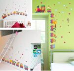 YUANCHENG Cartoon animal train wall stickers for kids rooms decoration art decals size 50x70 sk7064 - Image 2