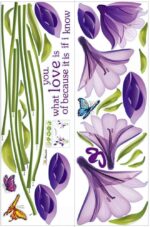 Cute 3D Purple Flowers Wall Sticker Art Mural Decal for Living Room Kitchen Desk Background size 70x50 xls7113 - Image 9