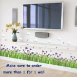 Purple Chrysanthemum Centaurea Flowers Butterflies Baseboard Wall Decals Stickers  size 50x70  sk7005 - Image 2