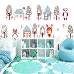 Ay7016 HEUREKA Piccola Forest Rabbit Bear Panda Tree House Kids Self Adhesive Home Décor WallSticker - Image 3