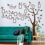 Large Family Photo Tree Wall Sticker 3D Peel and Stick Vinyl Photo Frame Tree Wall Decals Removable Quotes Leaf and Birds Wall Decor for Home Kids Bedroom - Image 4