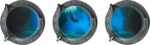 Dnven (13"w X 13"h X 3pcs) Set of 3 3D Porthole Undersea Underwater Diving Window View Faux Submarine Window Partial Frosted Frosting Murals Wall Decals Removable Wall Stickers for Bedrooms - Image 3