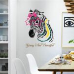 Butterflies Flowers Trees Wall Stickers Cartoon Animals Removable Wall Decals Home Decor Art Mural Baby Boys Girls Kids Bedroom Kitchen Room Decoration Wall Sticker (Beautiful Zebra) - Image 3