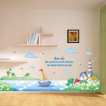 Decals Design Border Design Kids Room School Decoration Boat on Sea Shore Wall Sticker (PVC Vinyl, size 50x70 xls7175 - Image 3