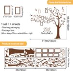 Large Family Photo Tree Wall Sticker 3D Peel and Stick Vinyl Photo Frame Tree Wall Decals Removable Quotes Leaf and Birds Wall Decor for Home Kids Bedroom - Image 7