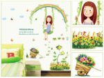 XLs7083 Swing Girl Wall Stickers For Bedroom Living Room Home Decor Pvc Removable - Image 6