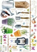 Trees Flowers Butterfly Wall Stickers Cartoon Animals Height Measurement Photo Frames Wall Decals Home Decor Mural Baby Boys Girls Kids Bedroom Kitchen Decoration (Gardening Plants Birds Butterfly) size 50x70 sk7107 - Image 8