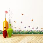 Amazingdeal365 Butterfly Grass Flower Stickers Removable DIY Vinyl Quote Wall Stickers for Nursery Nursery School Size:Approx.163cm x 50cm - Image 3