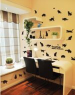Removable 26 Black Cats and Butterfly Vinyl Wall Arts Paper Easy to Stick Wall Decals for Bedroom and Funiture size 50x70 sk6036 - Image 4