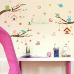 XL8245 Wallpark Cartoon Cute Rabbit Cat Bird Creative Stars House Pendent Tree Branch Removable Wall Sticker - Image 4