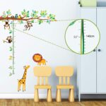 Lependor Little Monkeys Tree and Animals Height Chart Kids Wall Decals Wall Stickers Peel and Stick Removable Wall Stickers for Kids Nursery Bedroom Living... - Image 2
