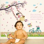 Butterfly Flowers Trees Cartoon Animals Wall Stickers - Image 3